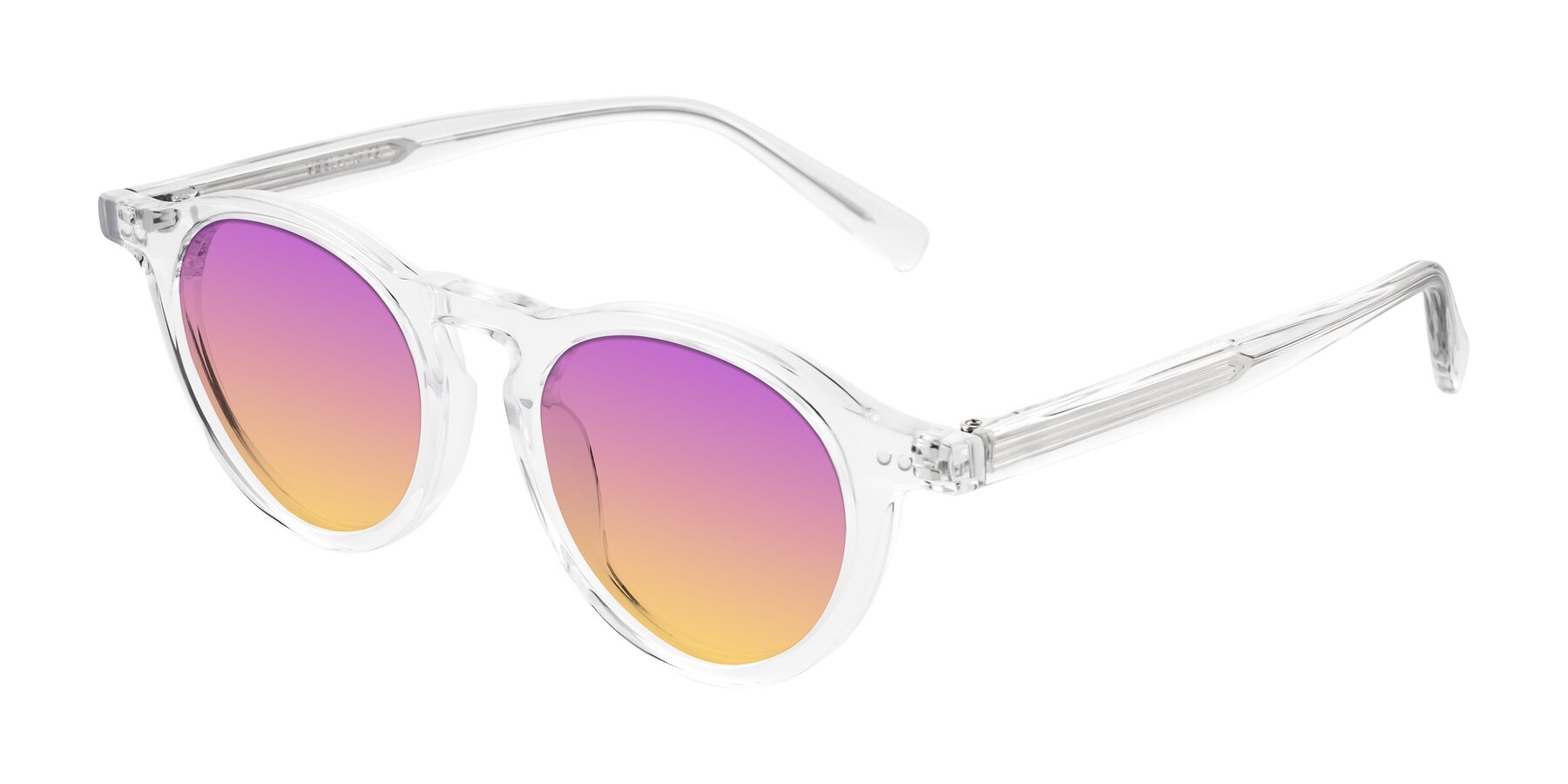 Angle of Herzog in Clear with Purple / Yellow Gradient Lenses