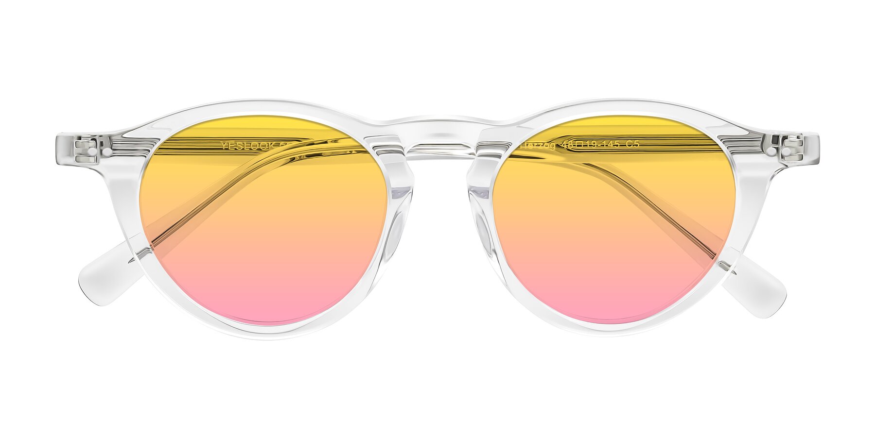 Folded Front of Herzog in Clear with Yellow / Pink Gradient Lenses