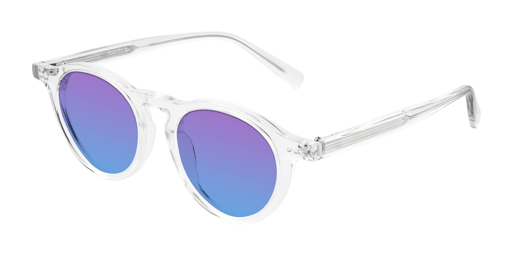 Angle of Herzog in Clear with Purple / Blue Gradient Lenses