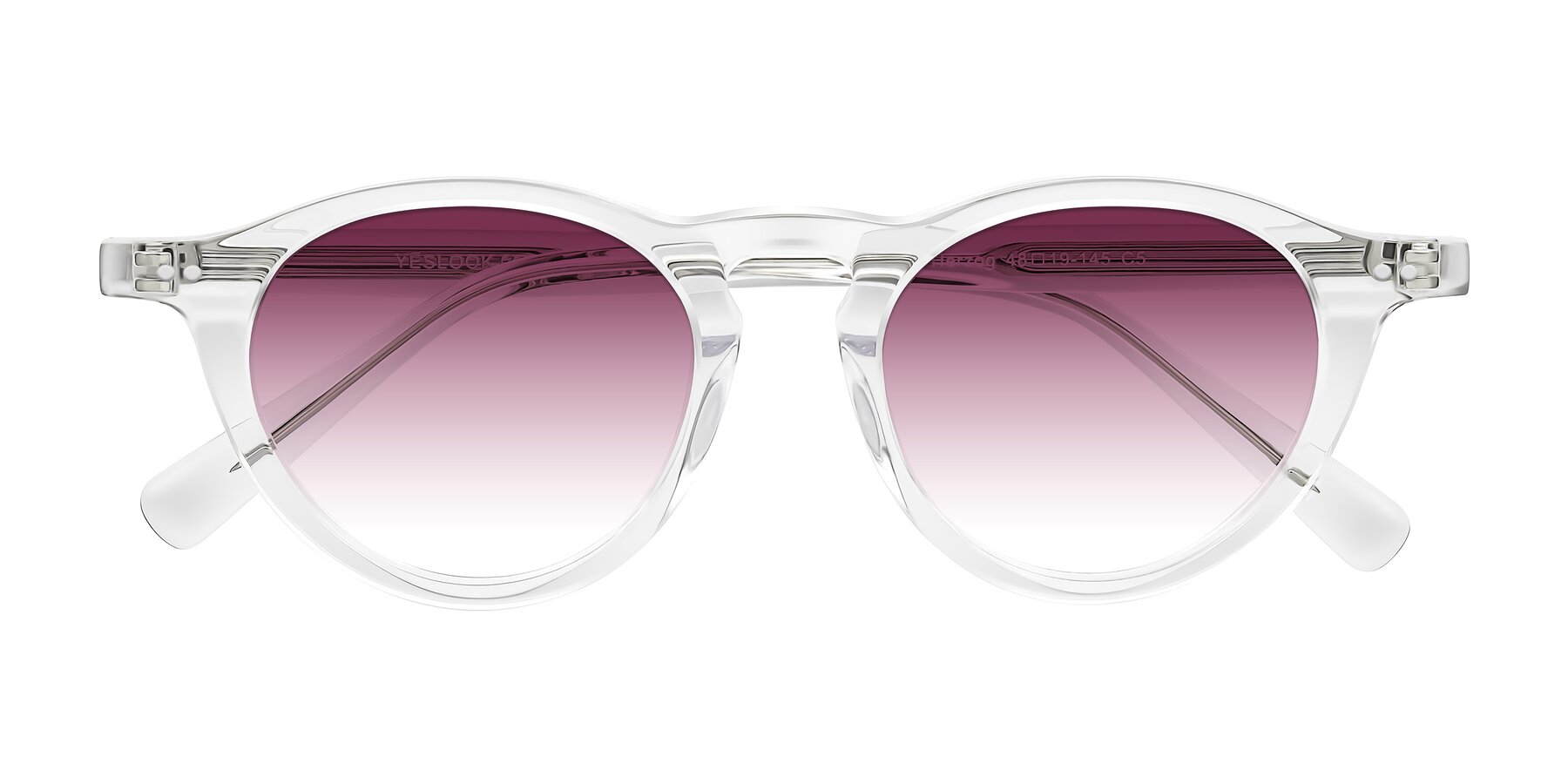 Folded Front of Herzog in Clear with Wine Gradient Lenses