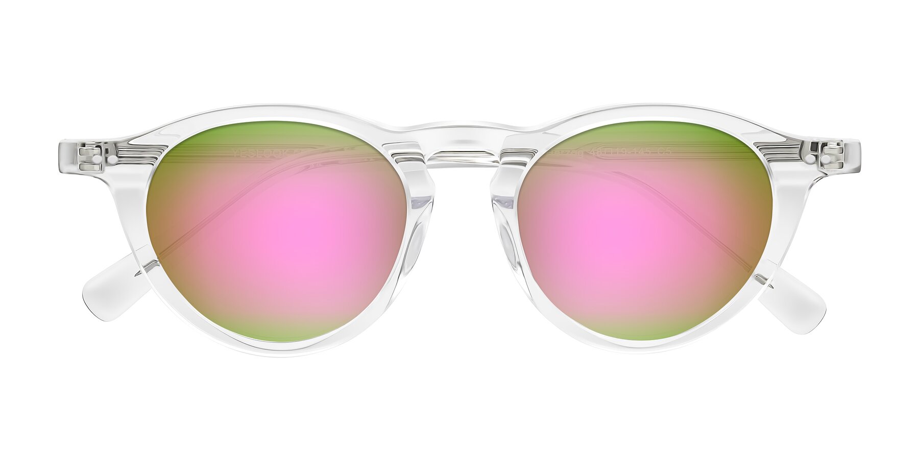 Folded Front of Herzog in Clear with Pink Mirrored Lenses