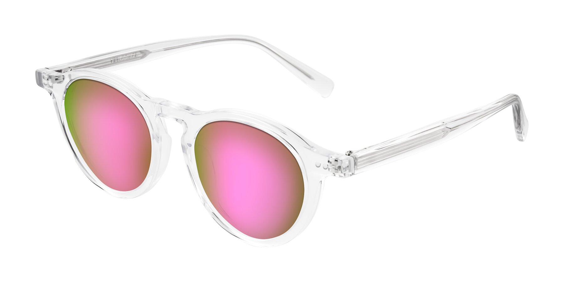 Angle of Herzog in Clear with Pink Mirrored Lenses