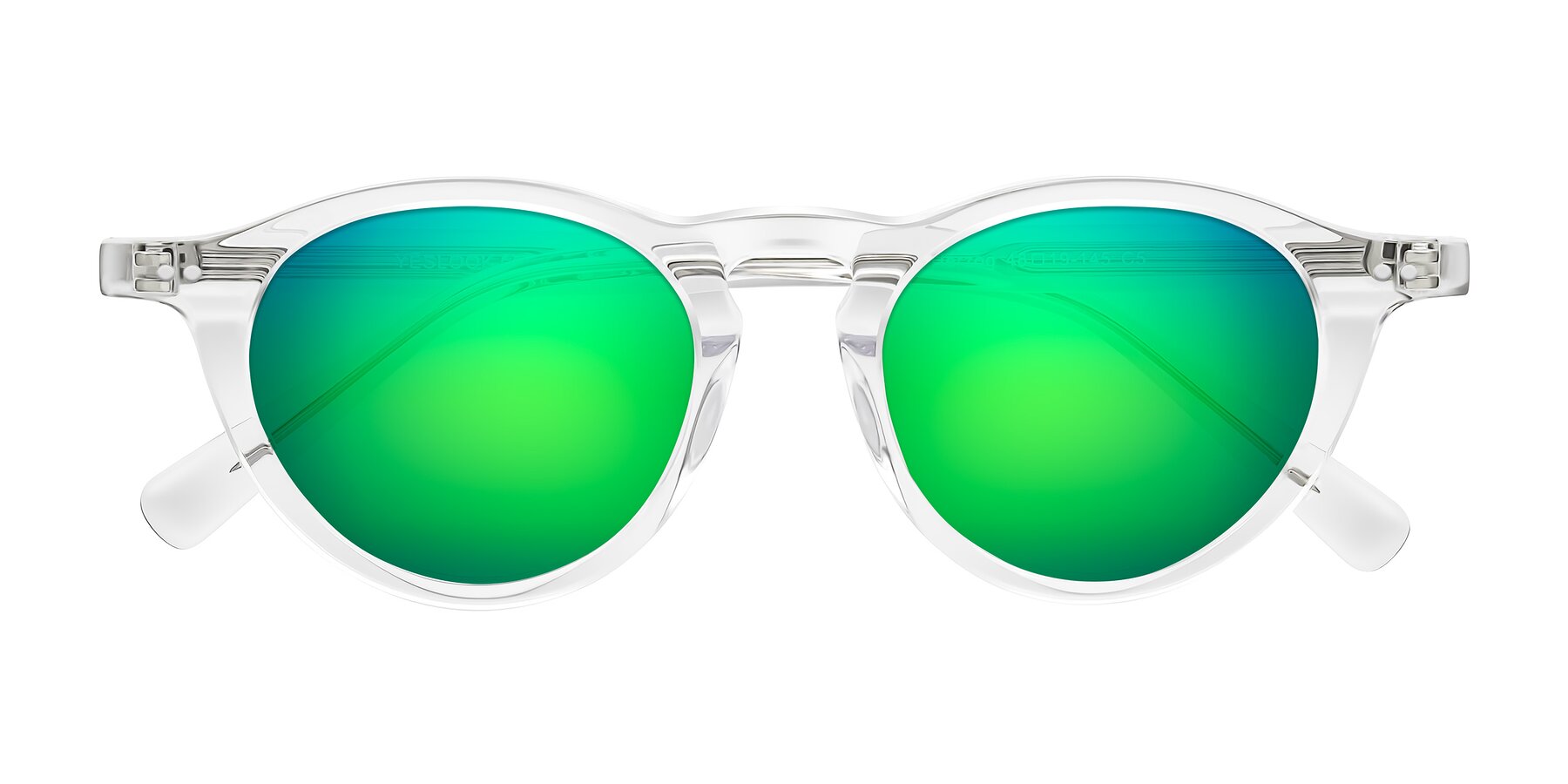 Folded Front of Herzog in Clear with Green Mirrored Lenses