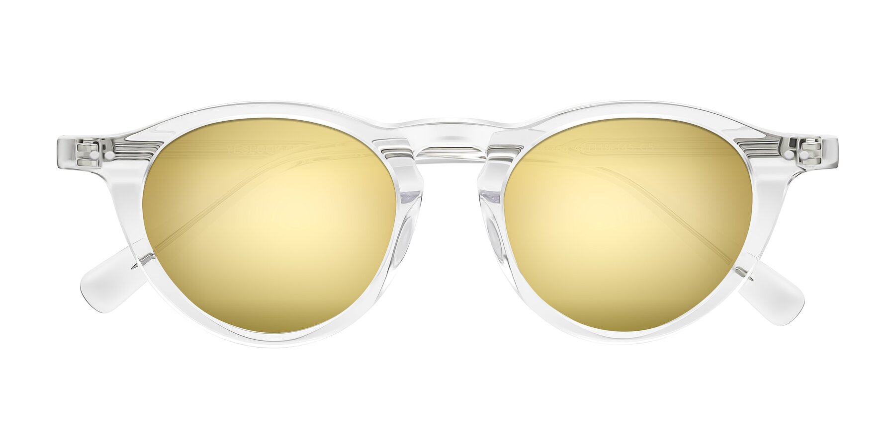 Folded Front of Herzog in Clear with Gold Mirrored Lenses