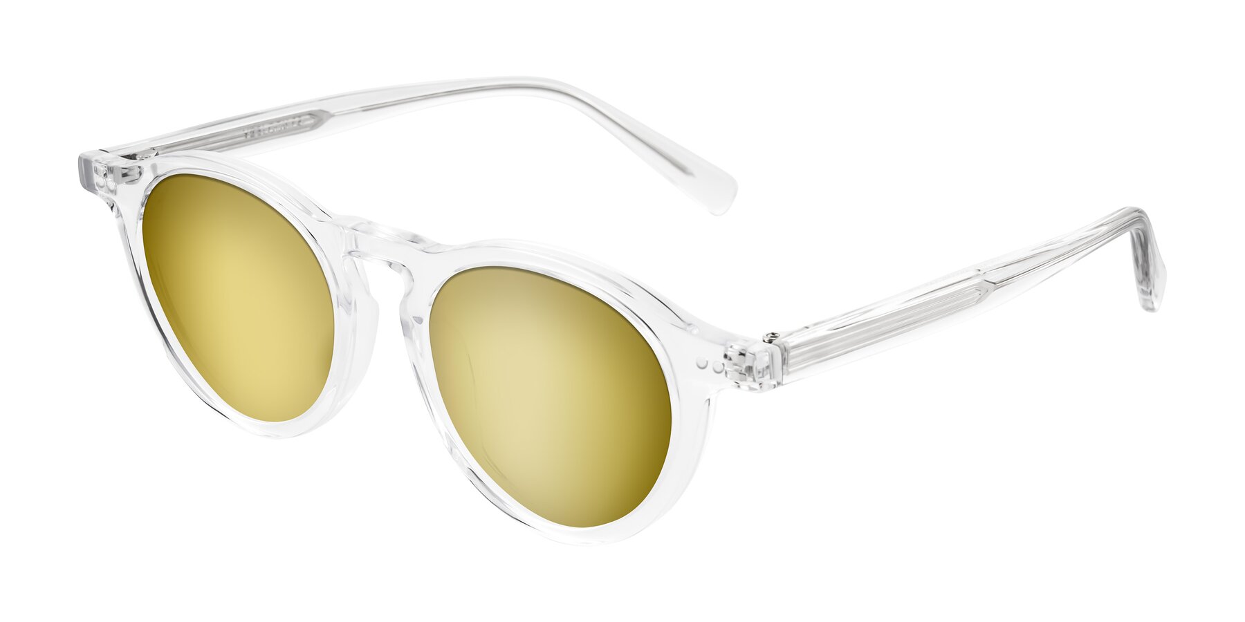 Angle of Herzog in Clear with Gold Mirrored Lenses