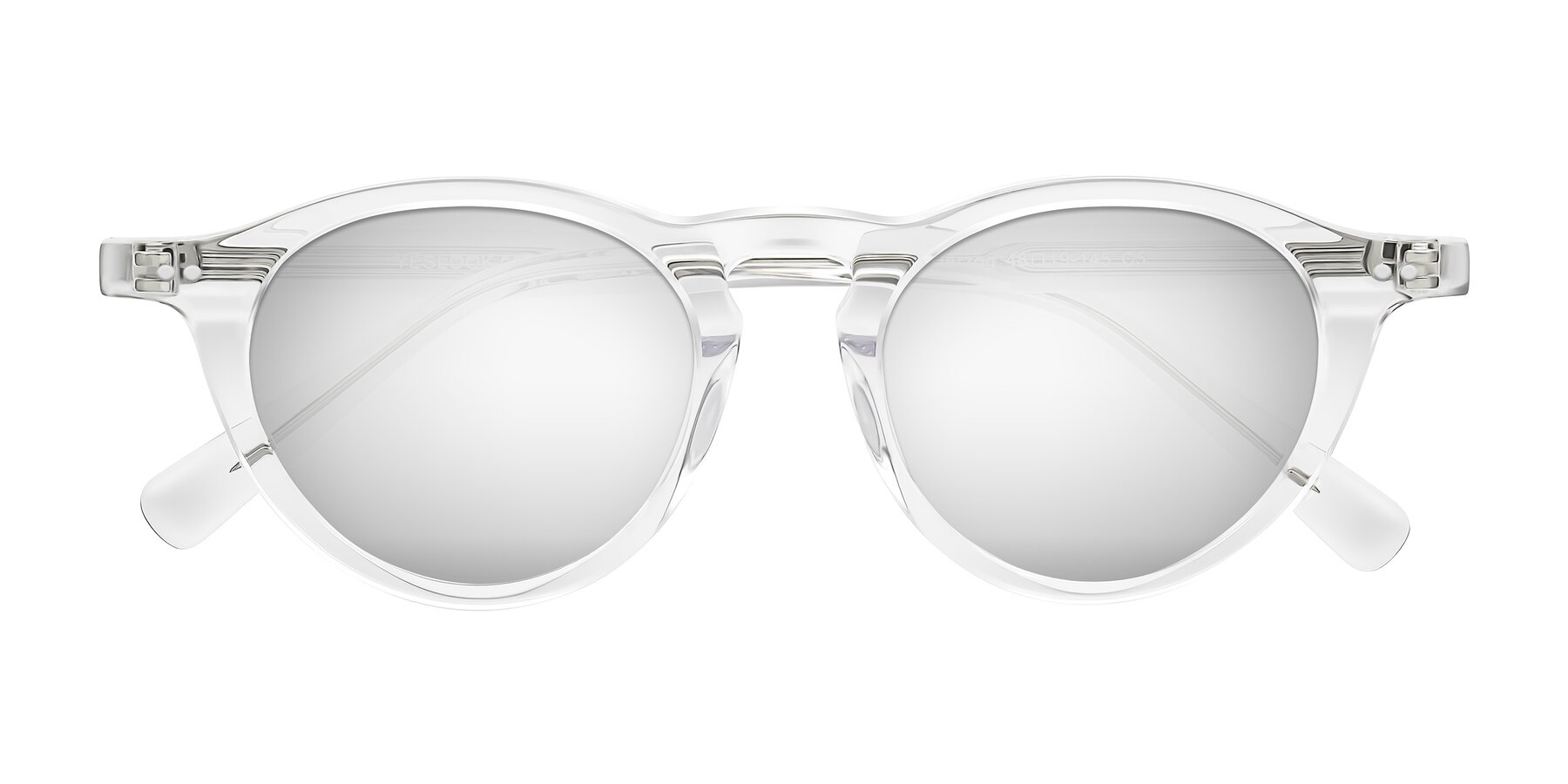 Folded Front of Herzog in Clear with Silver Mirrored Lenses