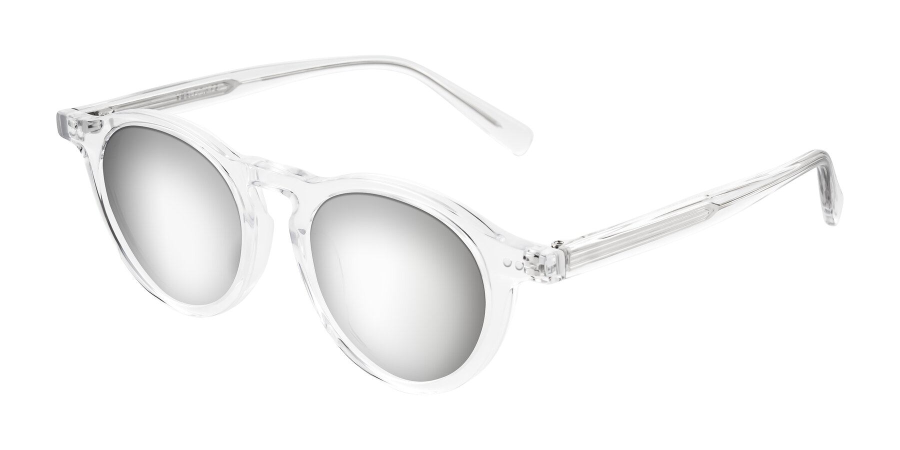 Angle of Herzog in Clear with Silver Mirrored Lenses