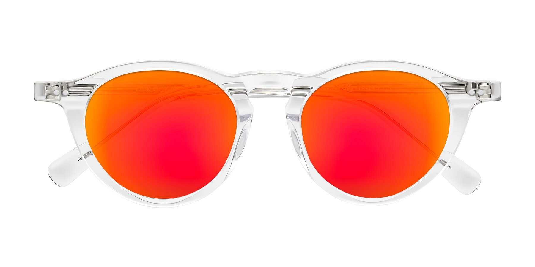 Folded Front of Herzog in Clear with Red Gold Mirrored Lenses