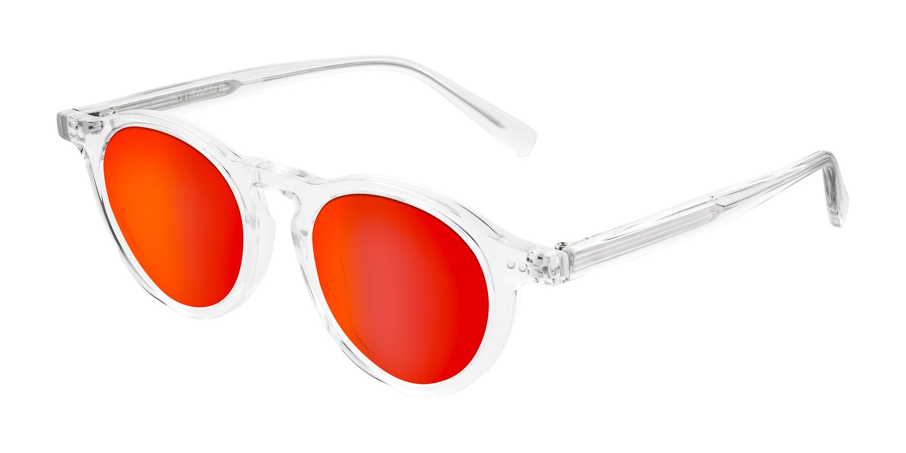 Angle of Herzog in Clear with Red Gold Mirrored Lenses