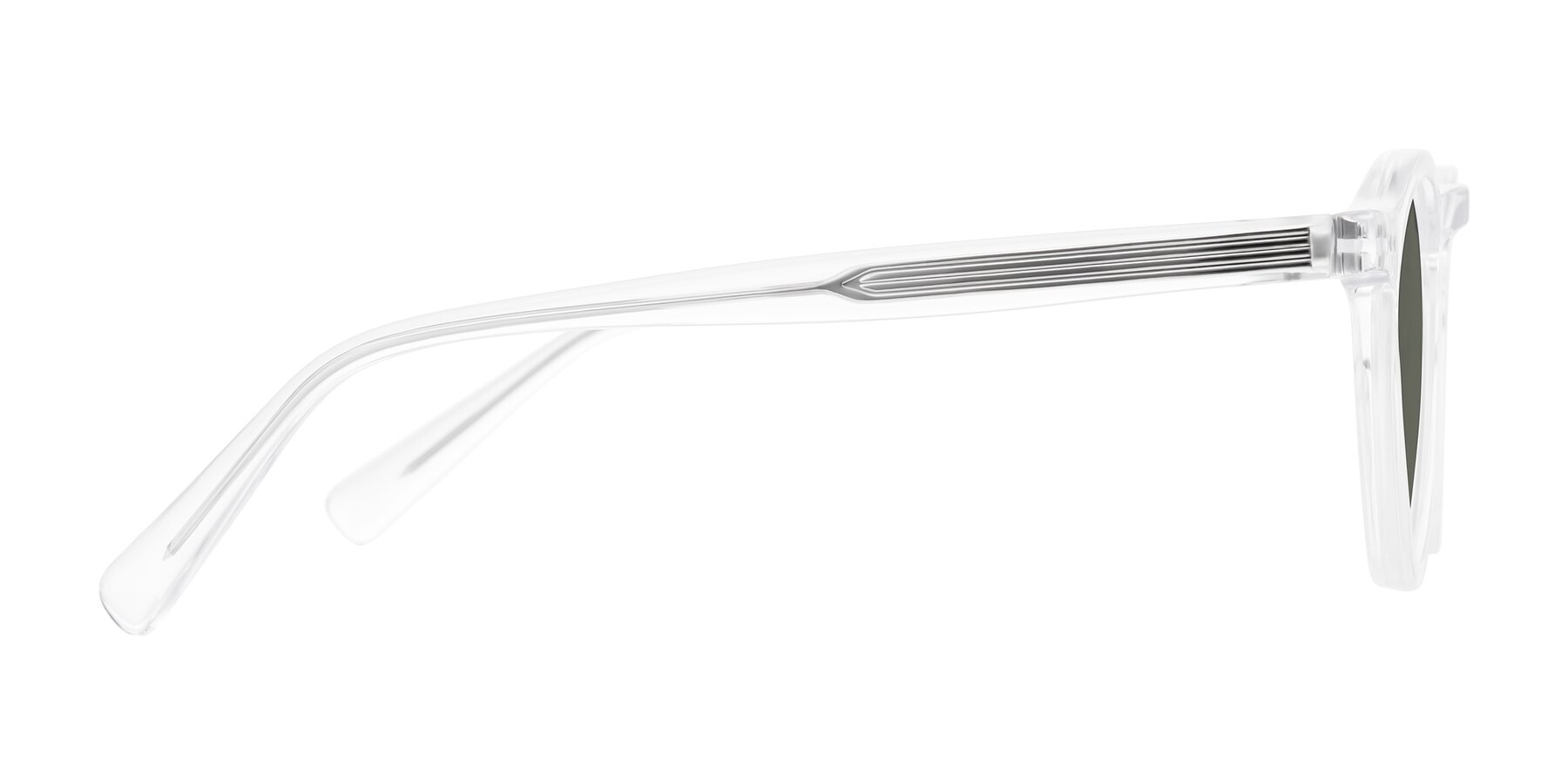 Side of Herzog in Clear with Gray Polarized Lenses