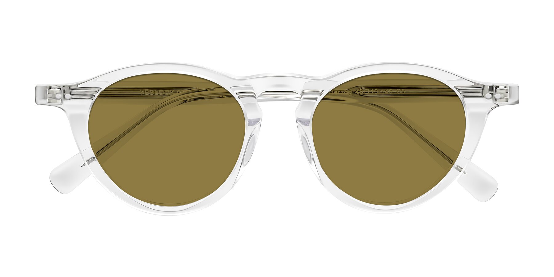 Folded Front of Herzog in Clear with Brown Polarized Lenses
