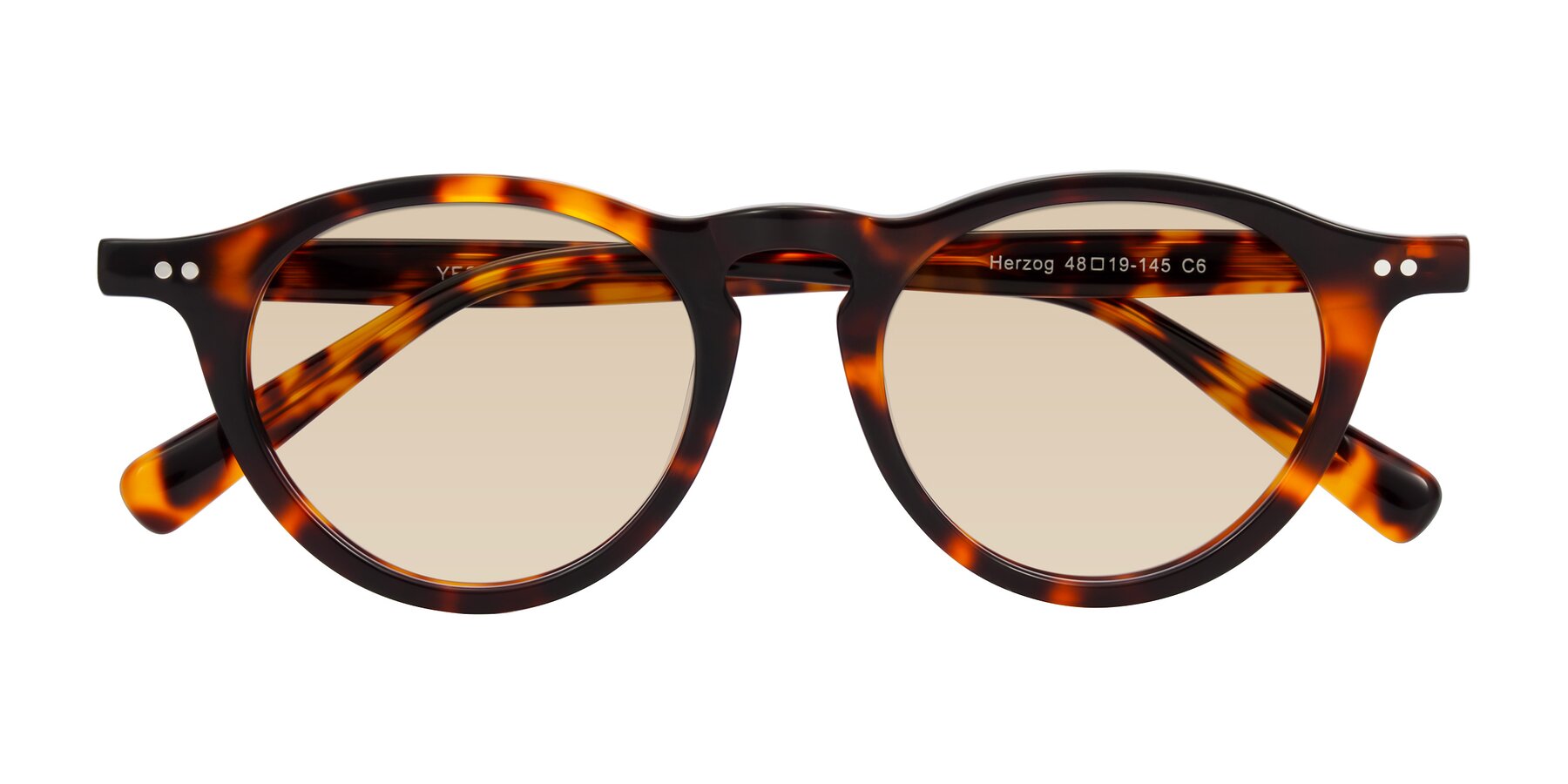 Folded Front of Herzog in Tortoise with Light Brown Tinted Lenses