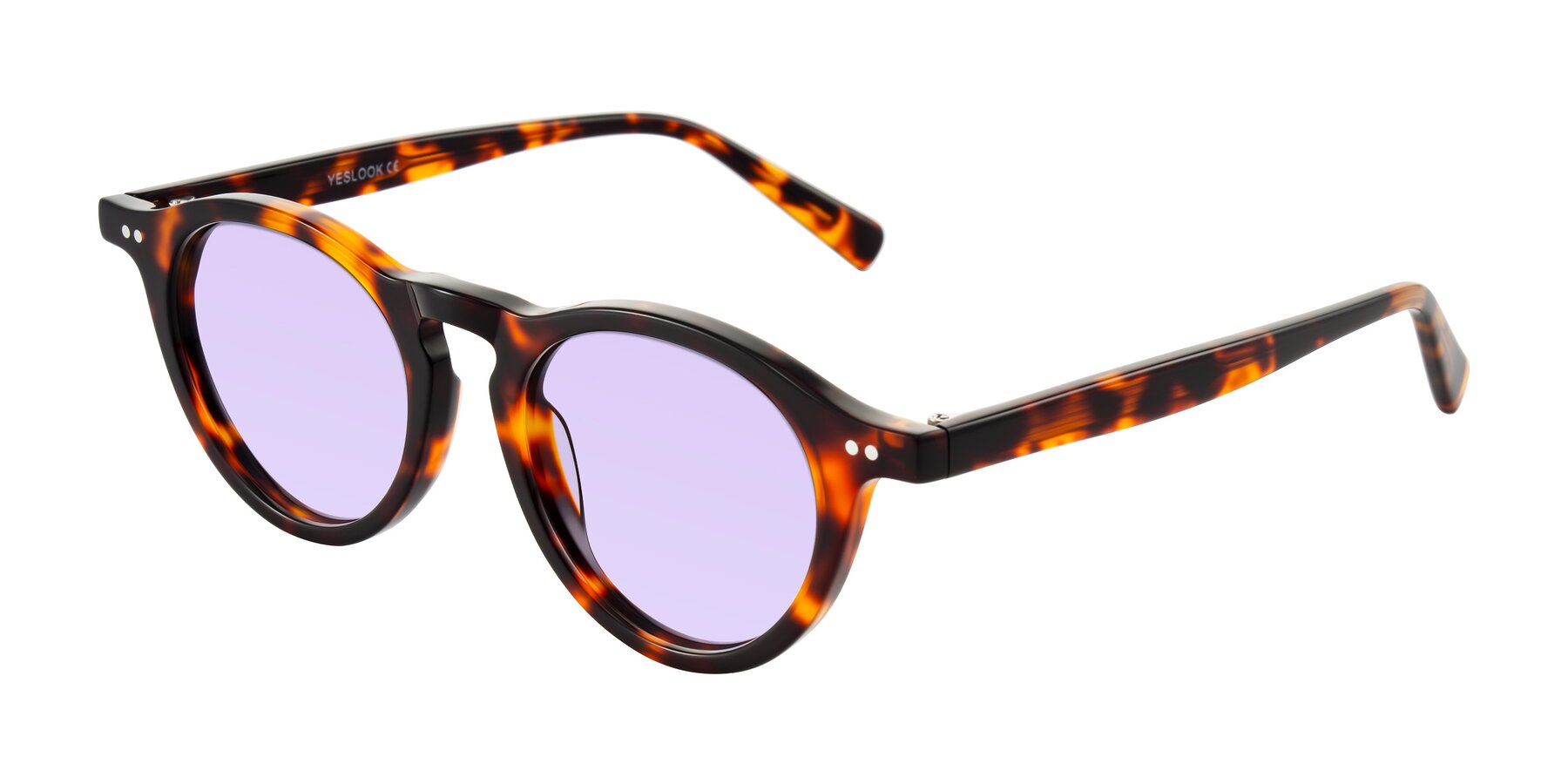 Angle of Herzog in Tortoise with Light Purple Tinted Lenses