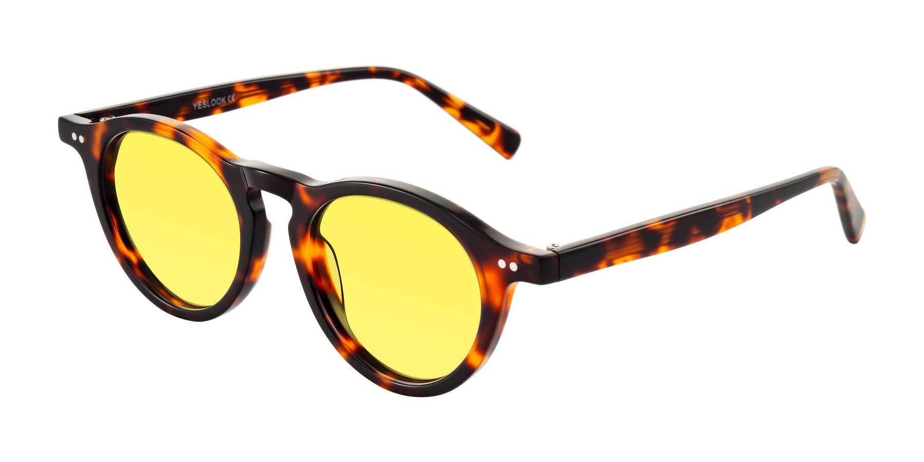 Angle of Herzog in Tortoise with Medium Yellow Tinted Lenses