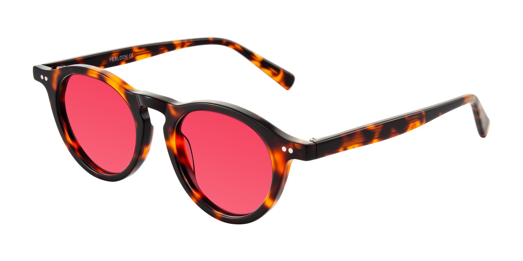 Angle of Herzog in Tortoise with Red Tinted Lenses