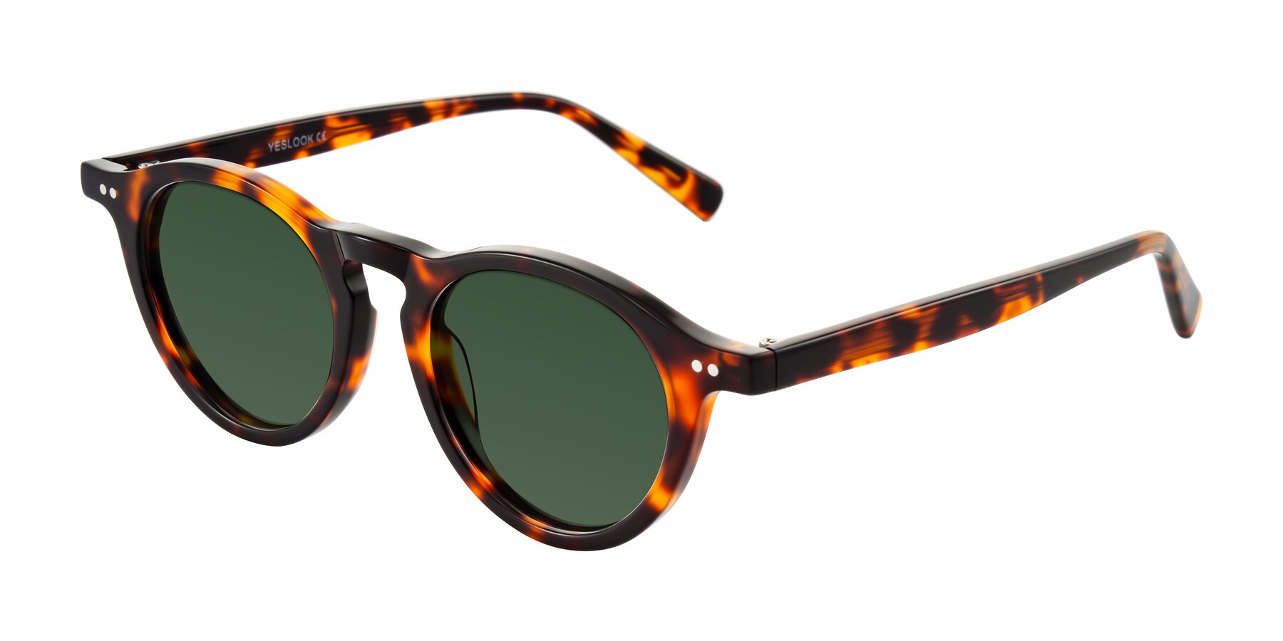 Angle of Herzog in Tortoise with Green Tinted Lenses