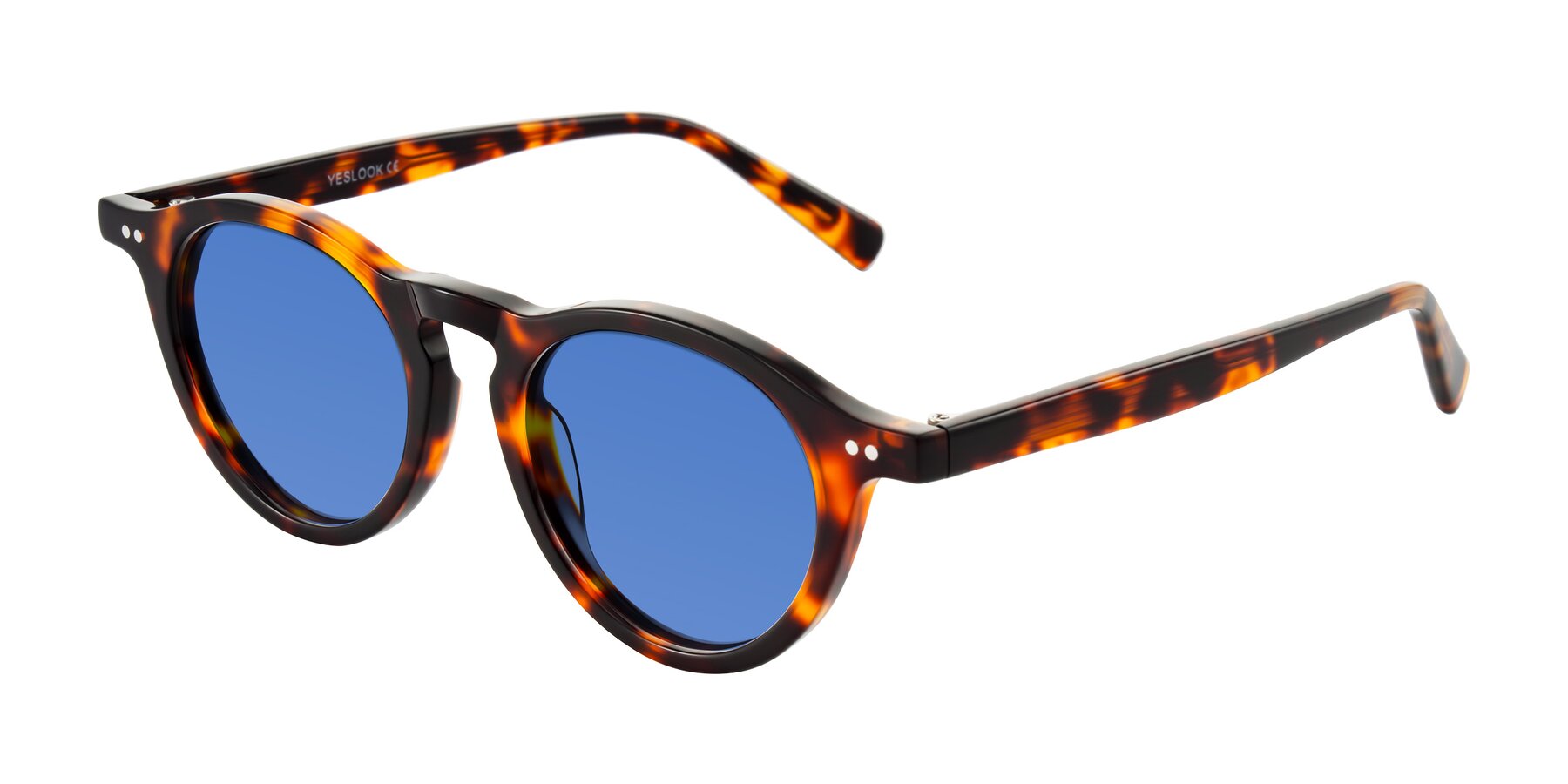 Angle of Herzog in Tortoise with Blue Tinted Lenses