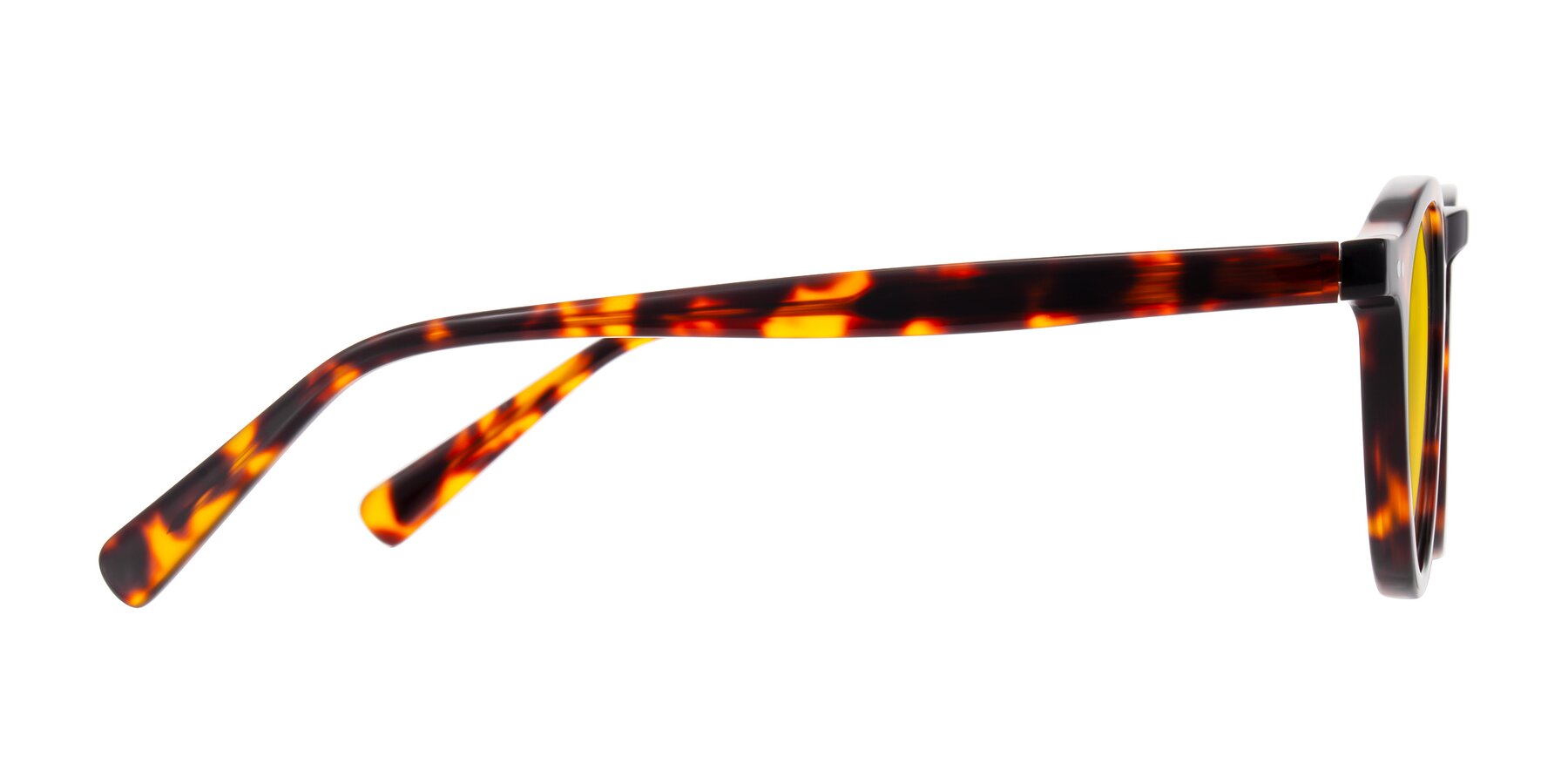 Side of Herzog in Tortoise with Yellow Tinted Lenses