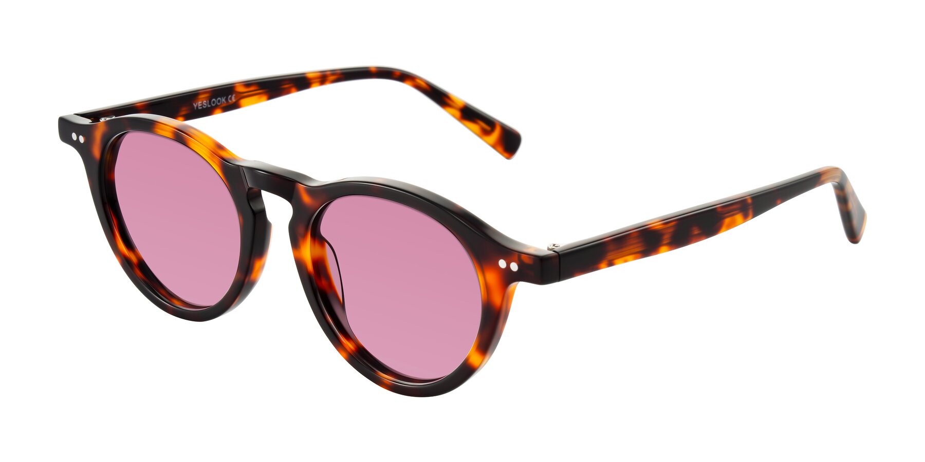 Angle of Herzog in Tortoise with Medium Wine Tinted Lenses