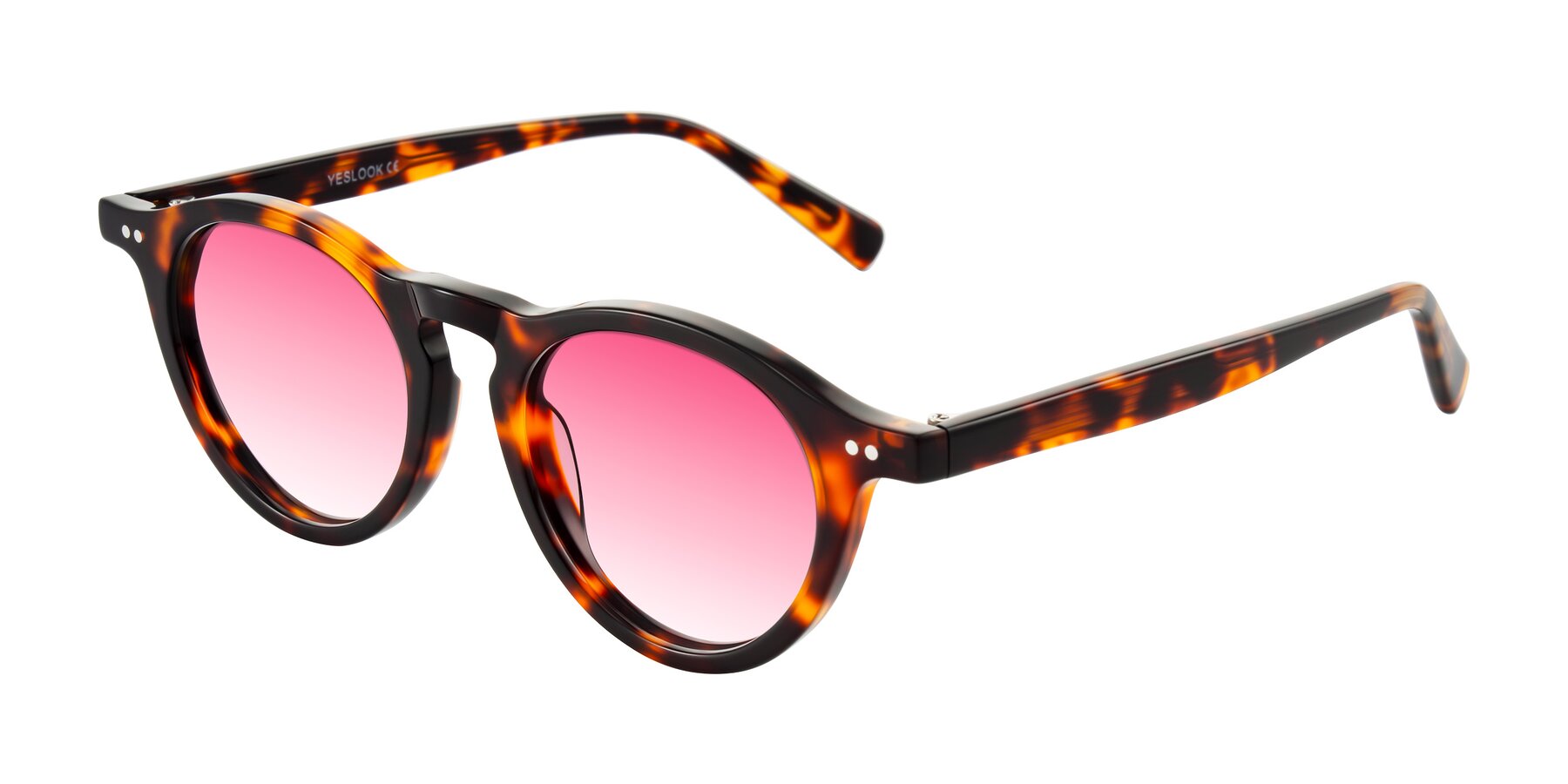 Angle of Herzog in Tortoise with Pink Gradient Lenses