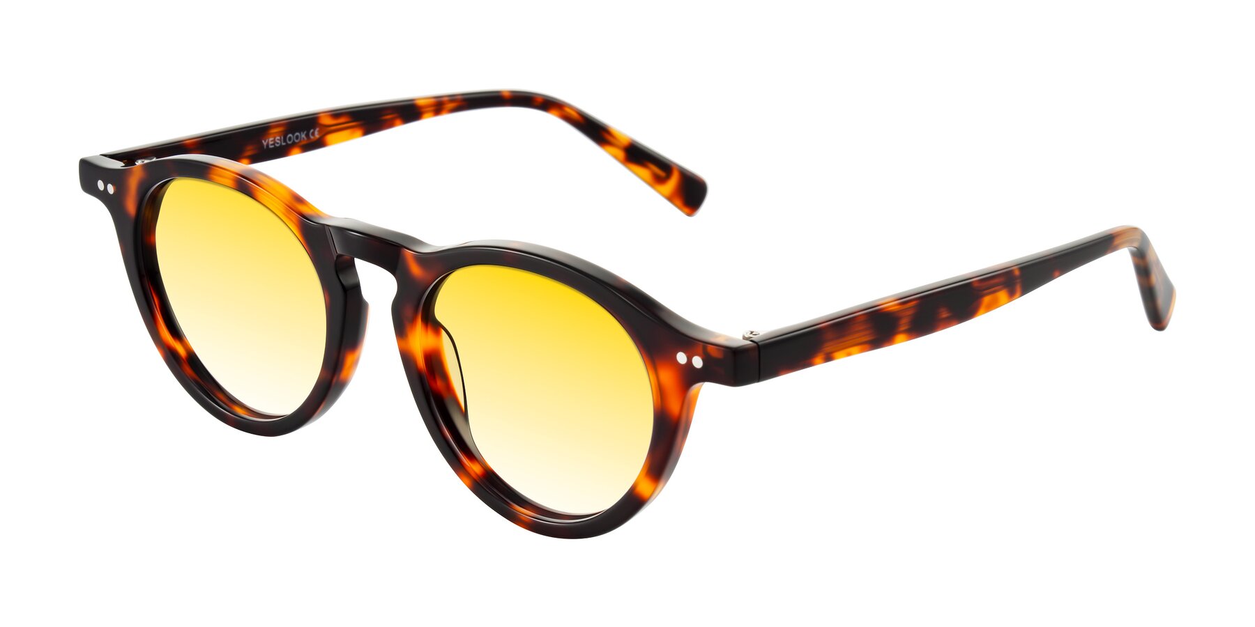 Angle of Herzog in Tortoise with Yellow Gradient Lenses