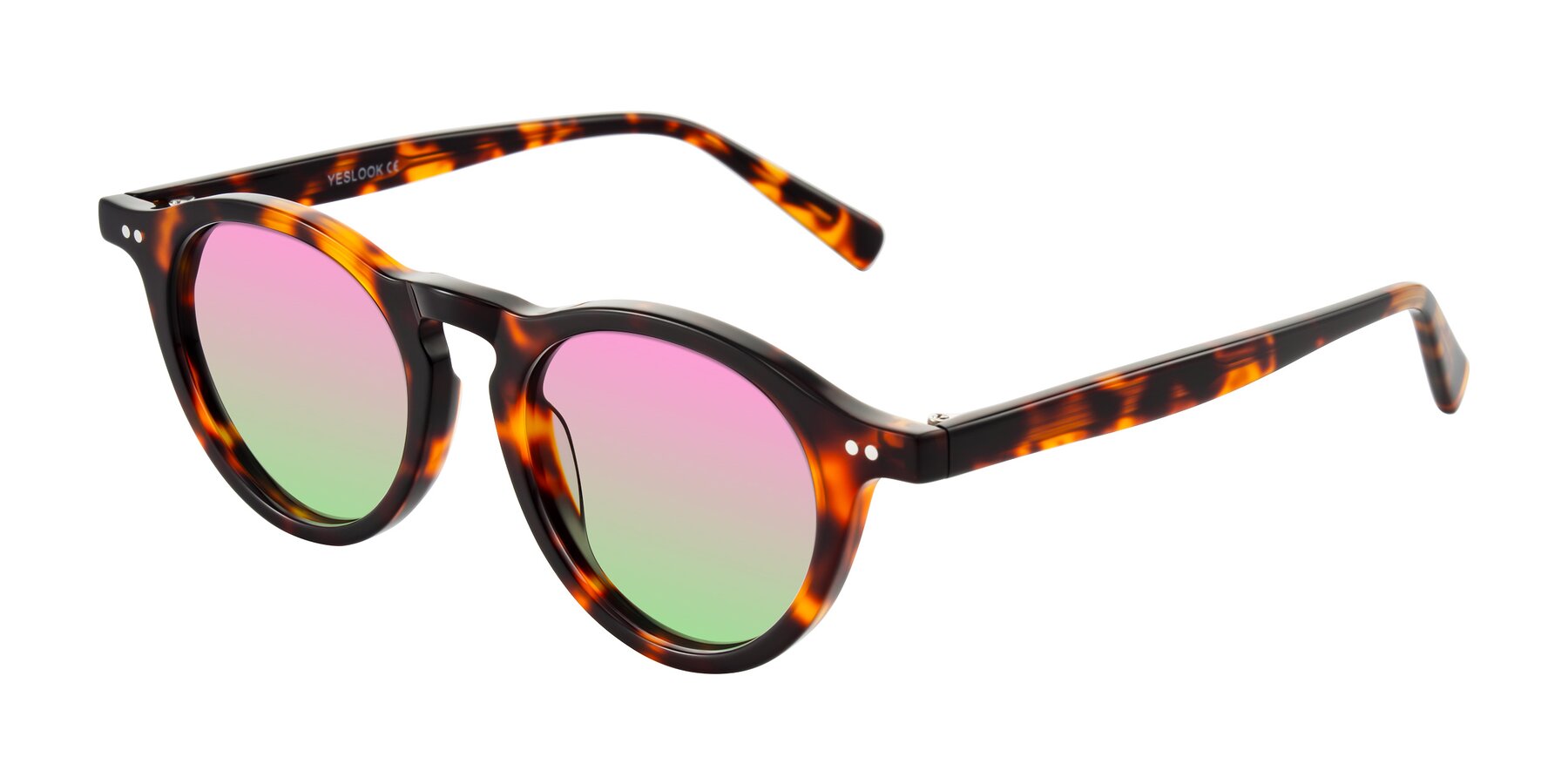 Angle of Herzog in Tortoise with Pink / Green Gradient Lenses