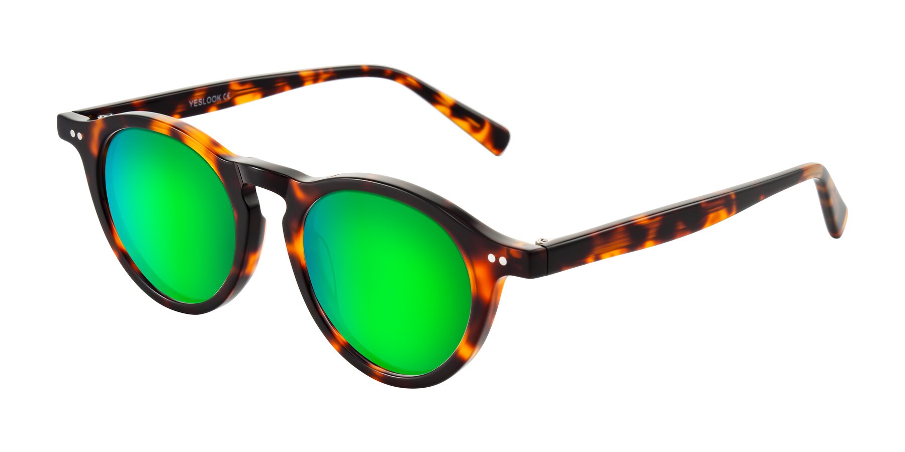 Angle of Herzog in Tortoise with Green Mirrored Lenses