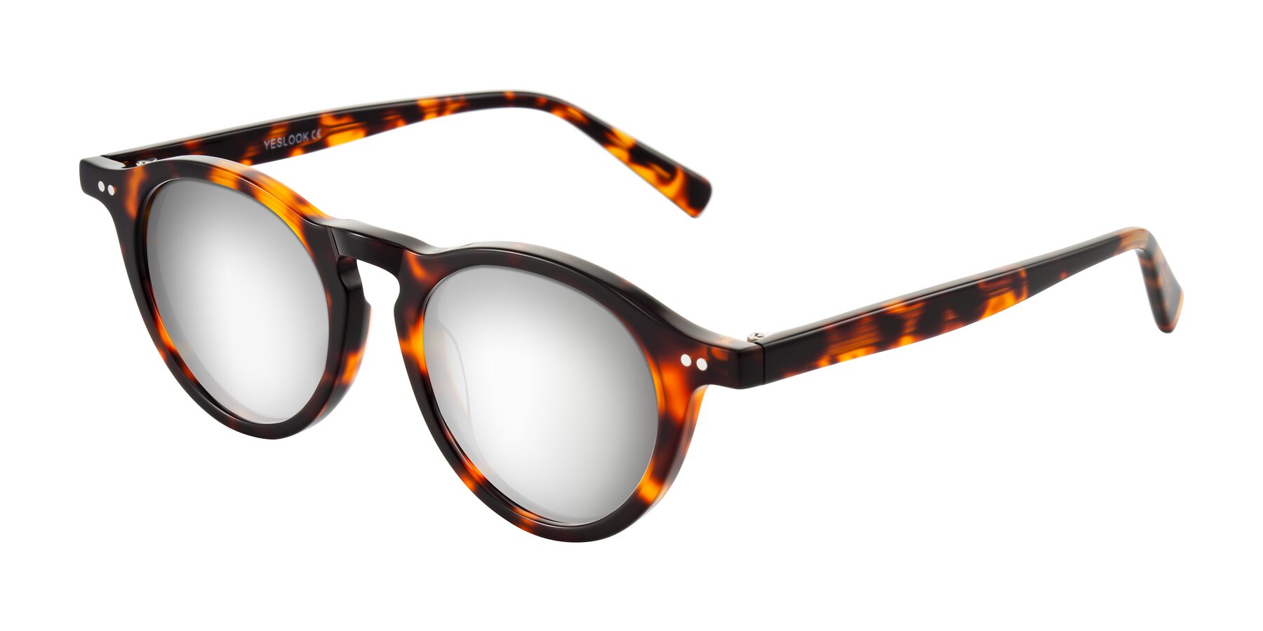 Angle of Herzog in Tortoise with Silver Mirrored Lenses