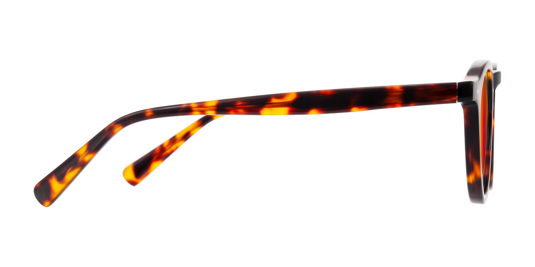 Side of Herzog in Tortoise with Red Gold Mirrored Lenses