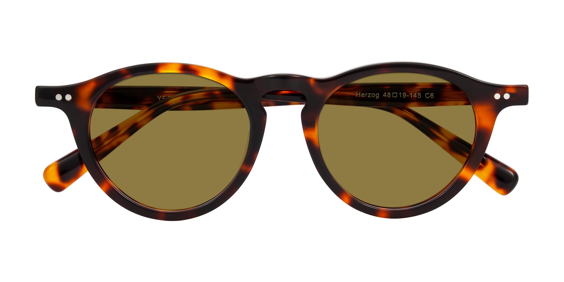Folded Front of Herzog in Tortoise with Brown Polarized Lenses