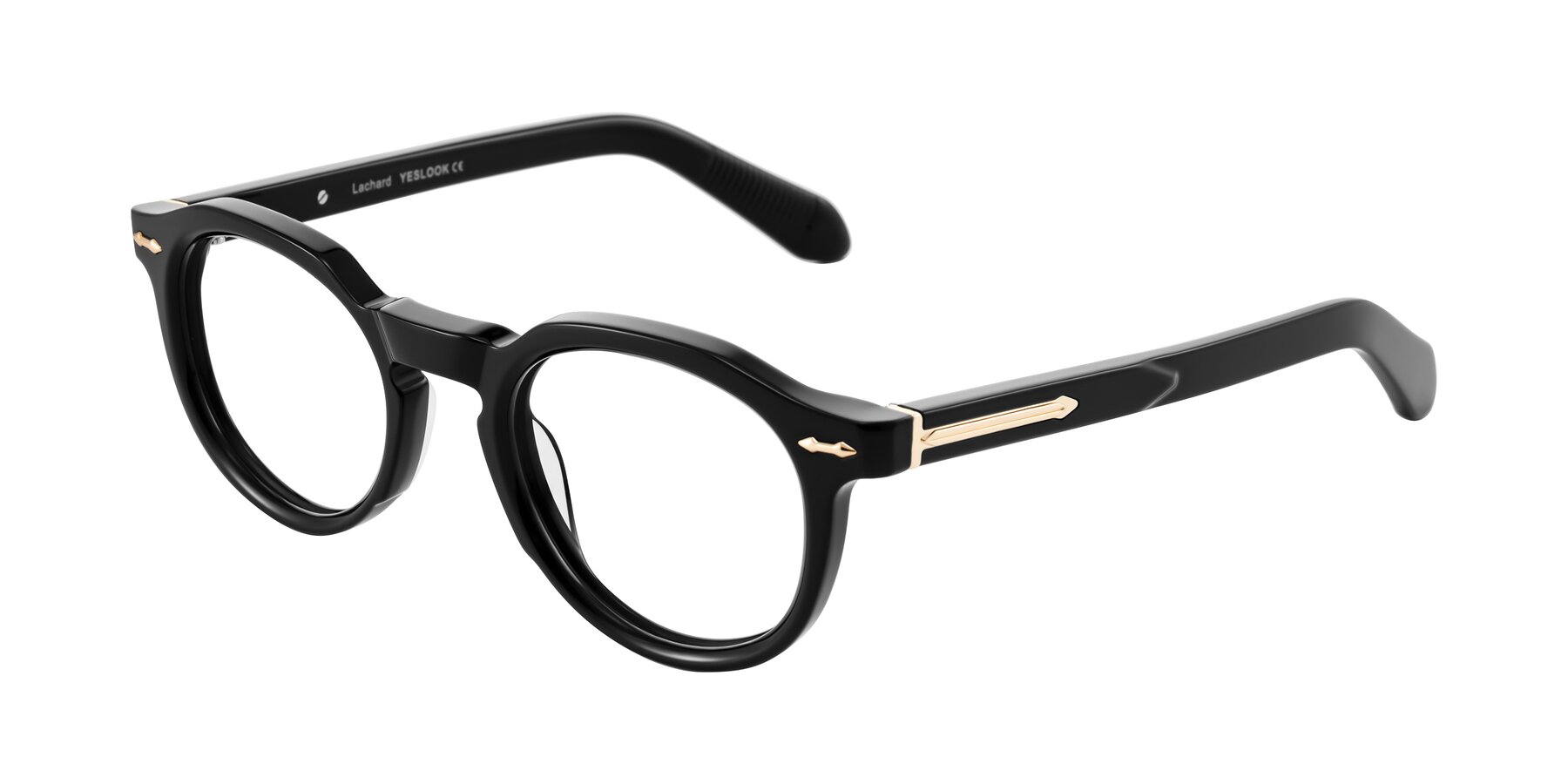 Angle of Lachard in Black with Clear Eyeglass Lenses
