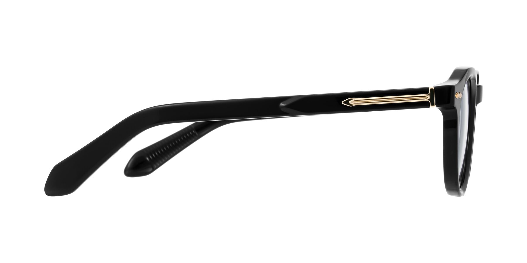 Side of Lachard in Black with Clear Eyeglass Lenses