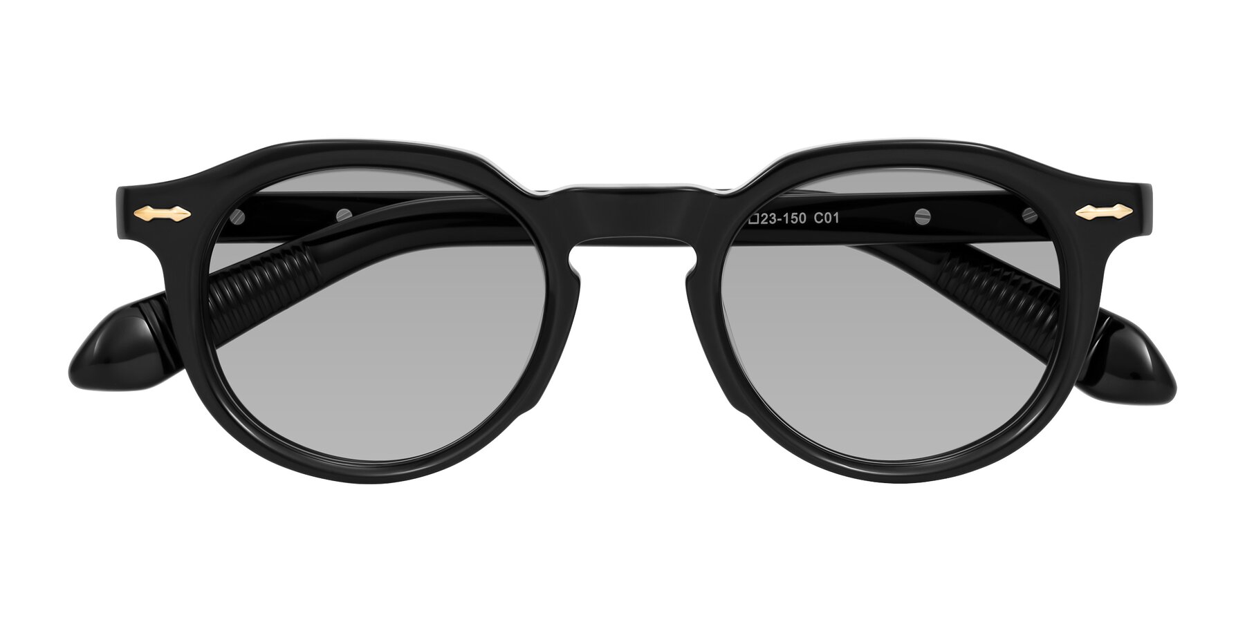 Folded Front of Lachard in Black with Light Gray Tinted Lenses