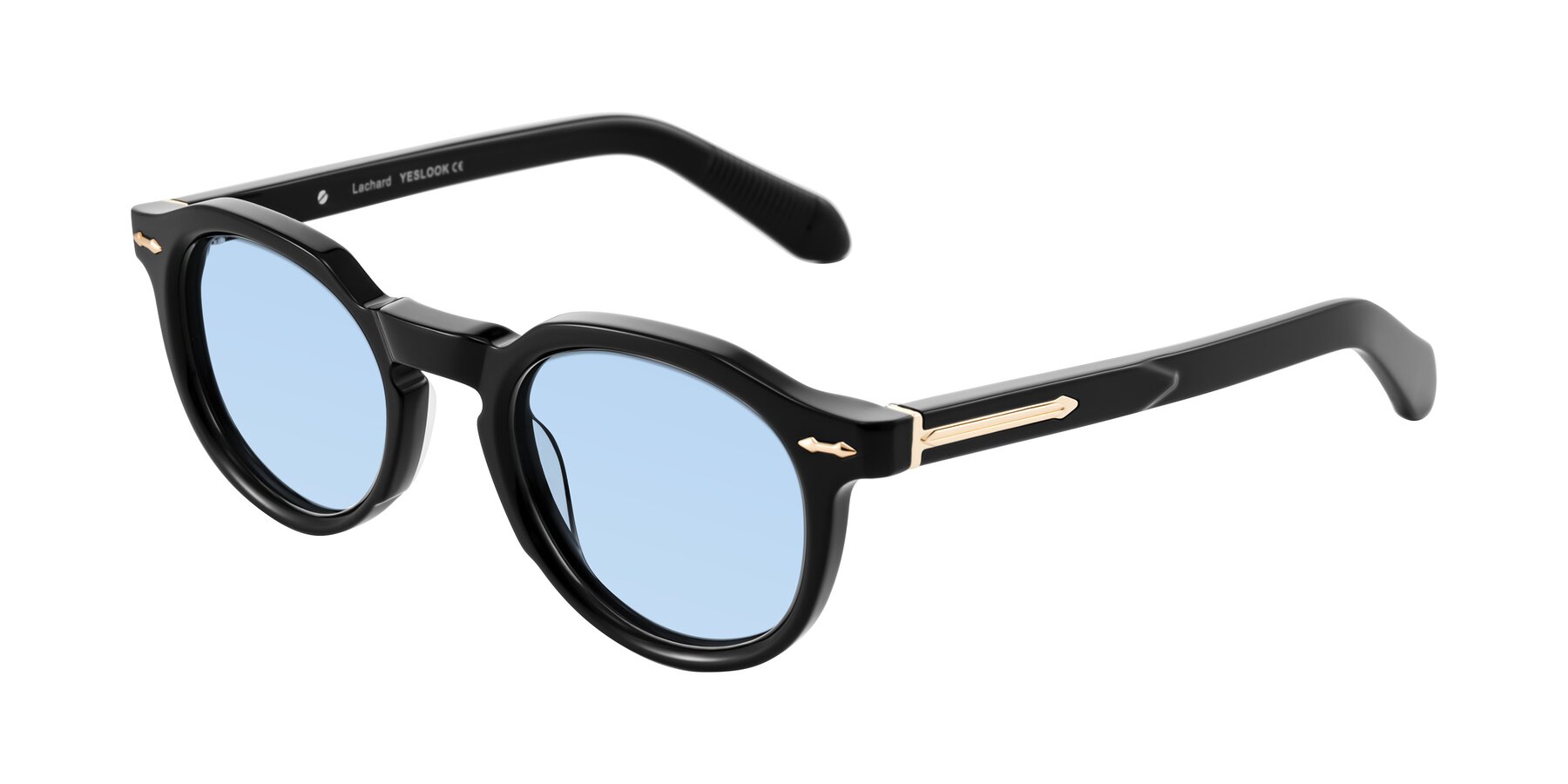 Angle of Lachard in Black with Light Blue Tinted Lenses