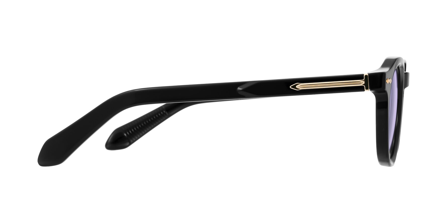 Side of Lachard in Black with Light Purple Tinted Lenses