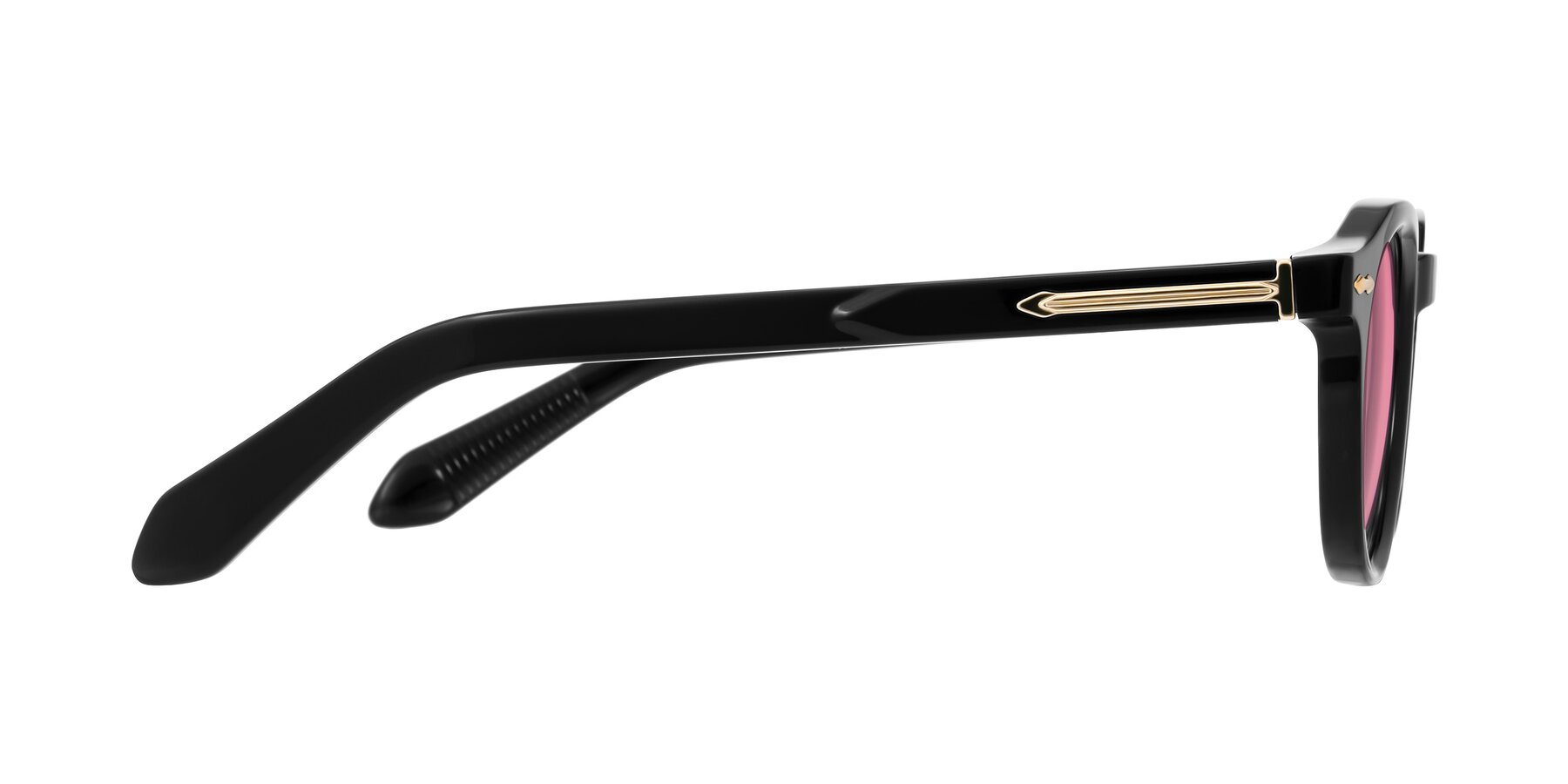 Side of Lachard in Black with Pink Tinted Lenses