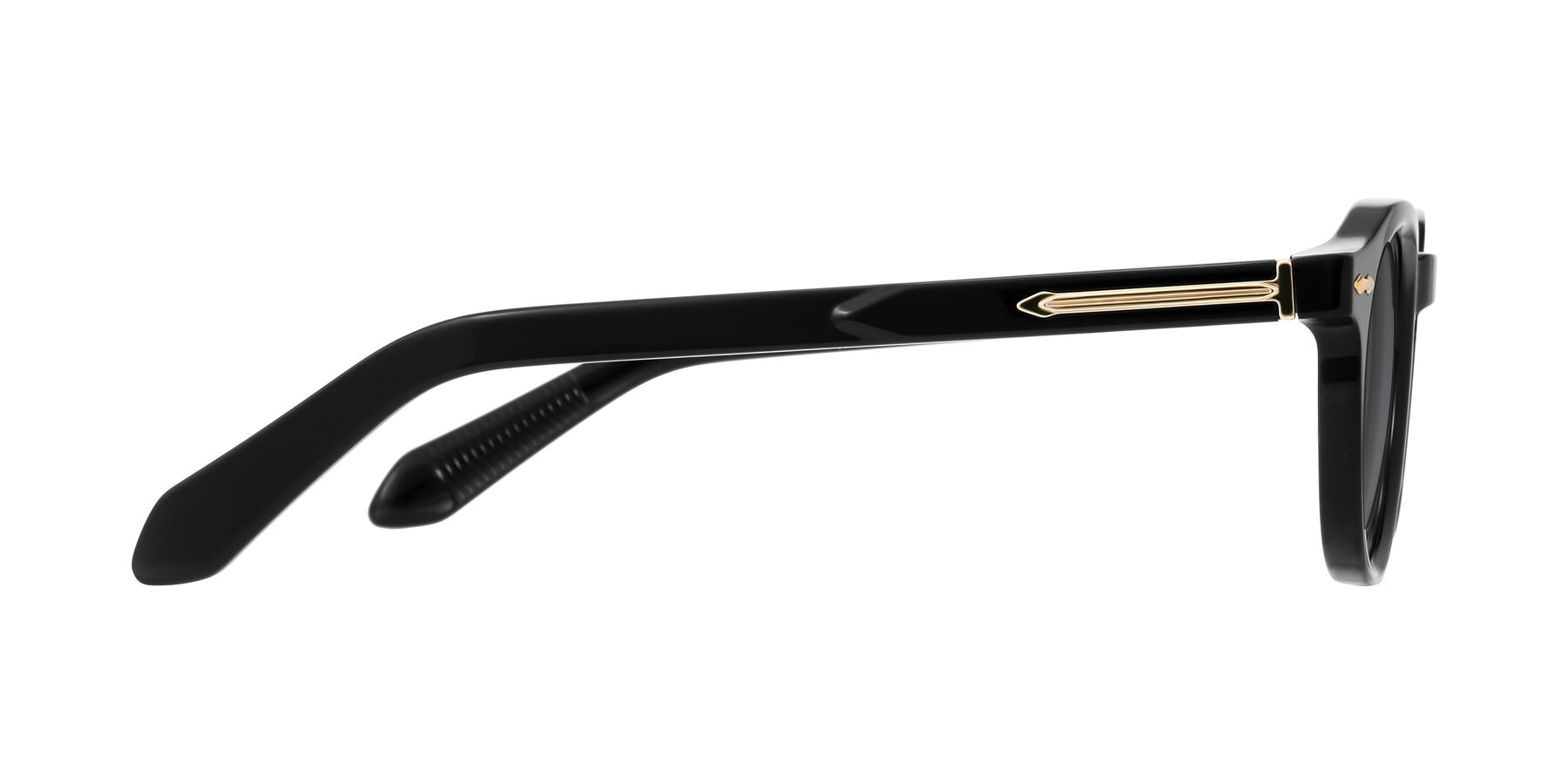 Side of Lachard in Black with Medium Gray Tinted Lenses