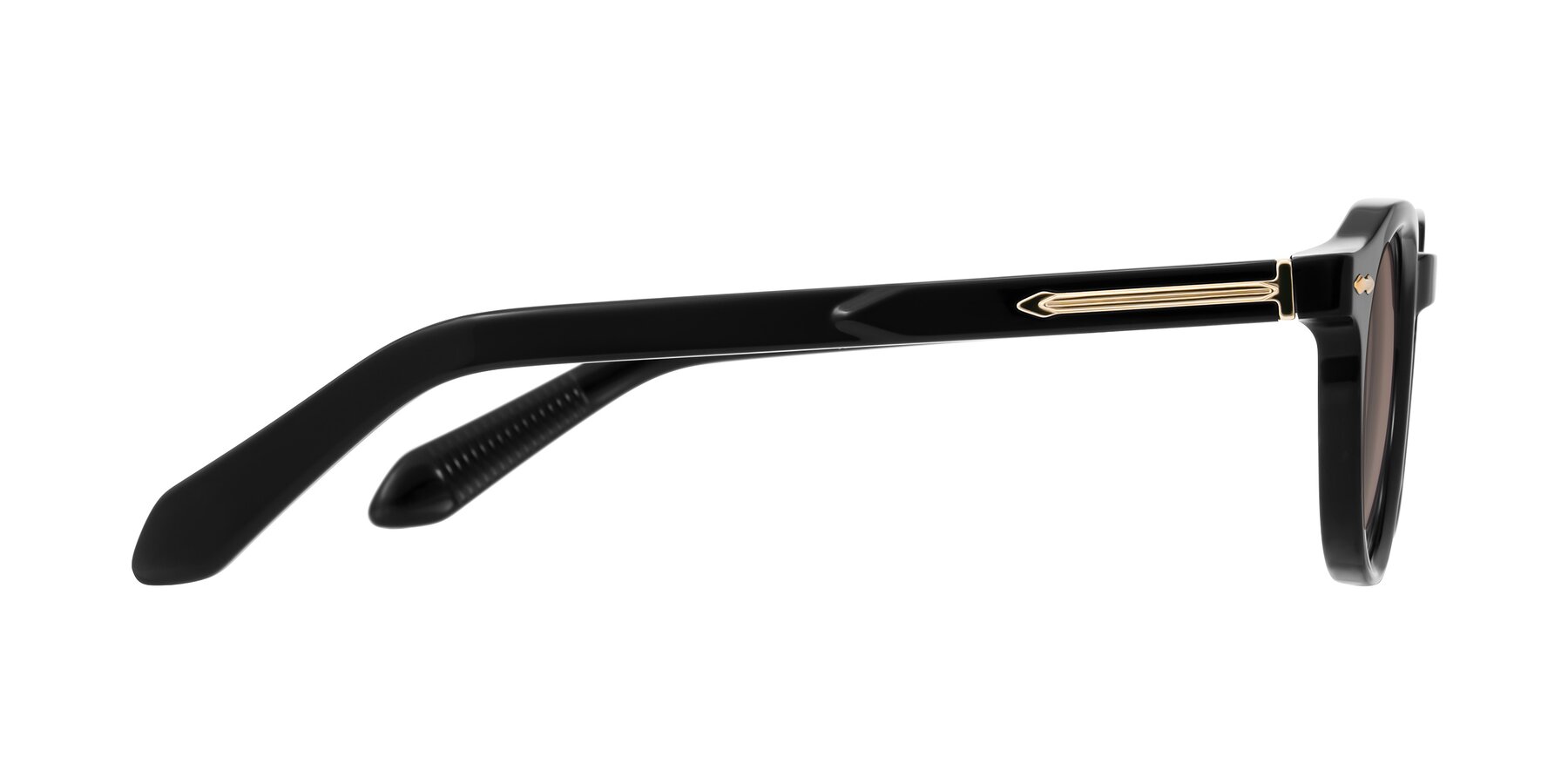 Side of Lachard in Black with Medium Brown Tinted Lenses