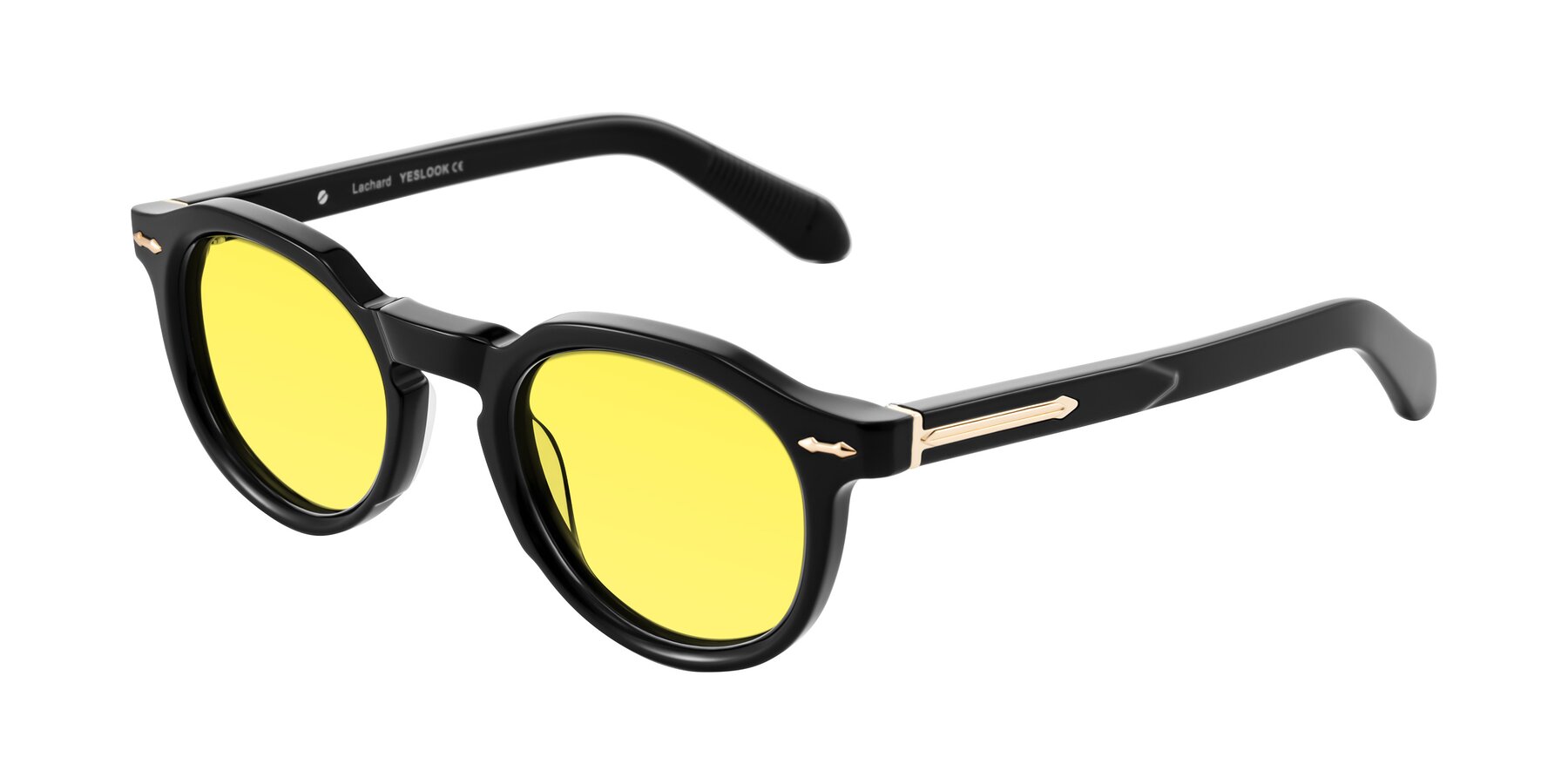 Angle of Lachard in Black with Medium Yellow Tinted Lenses