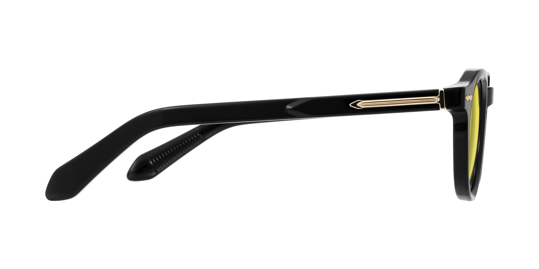 Side of Lachard in Black with Medium Yellow Tinted Lenses