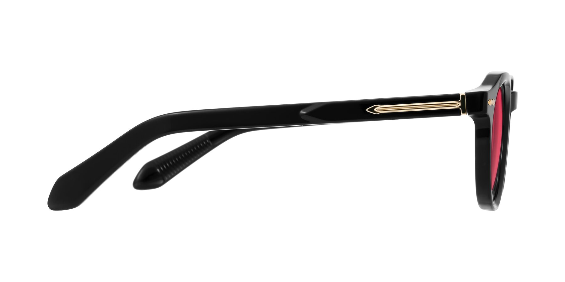 Side of Lachard in Black with Red Tinted Lenses