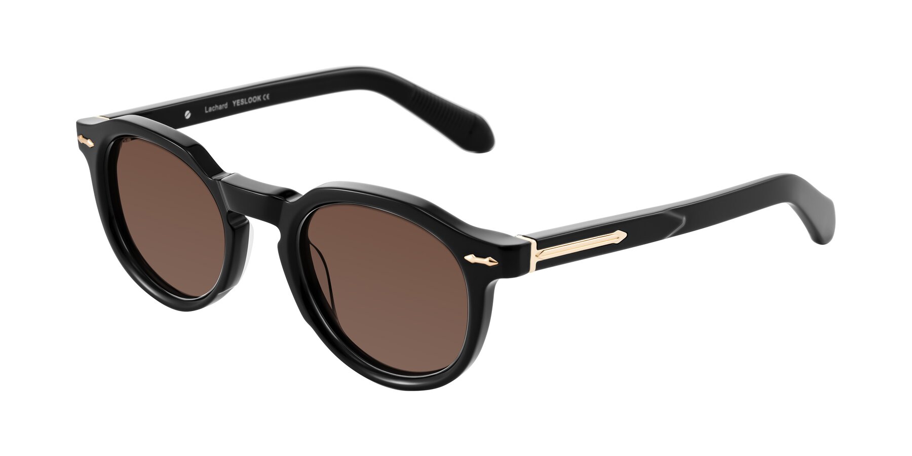 Angle of Lachard in Black with Brown Tinted Lenses