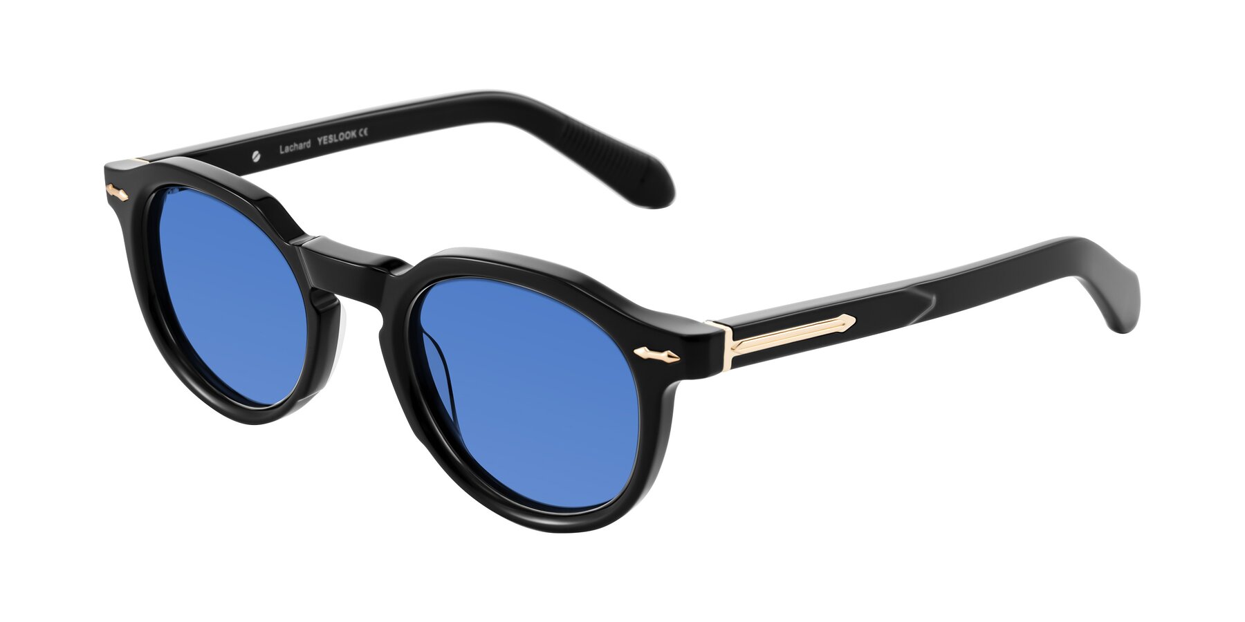 Angle of Lachard in Black with Blue Tinted Lenses