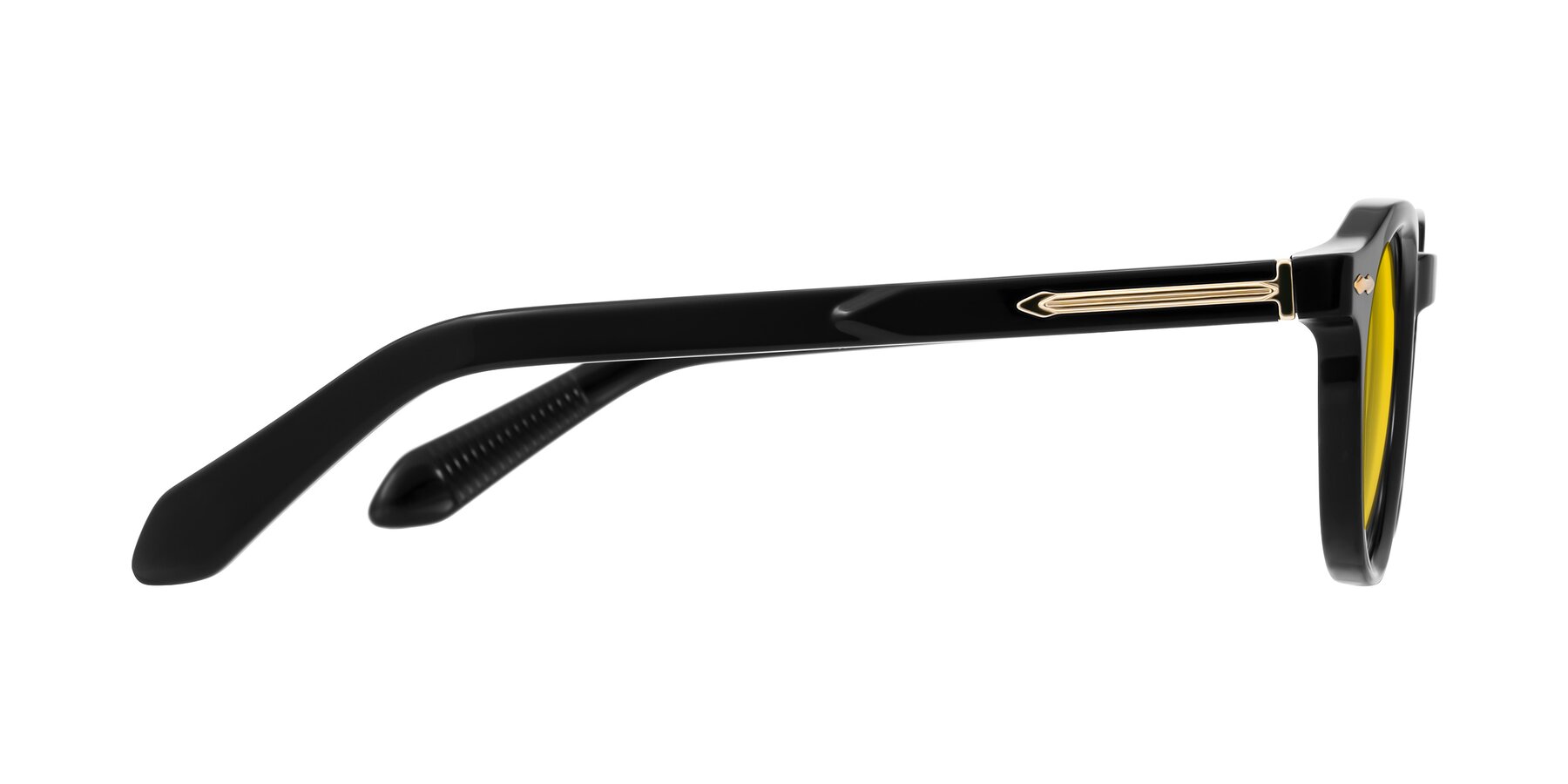 Side of Lachard in Black with Yellow Tinted Lenses