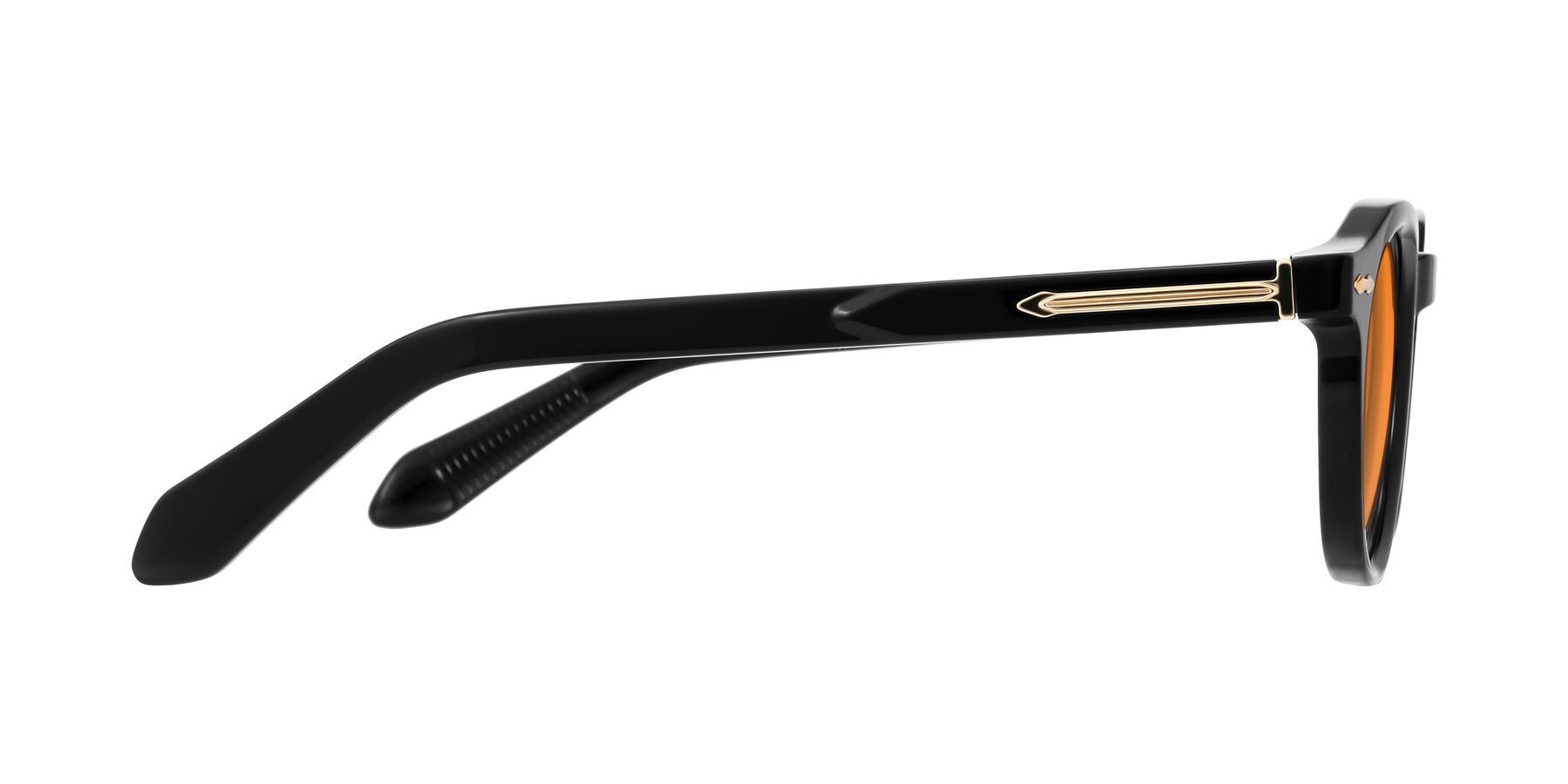 Side of Lachard in Black with Orange Tinted Lenses