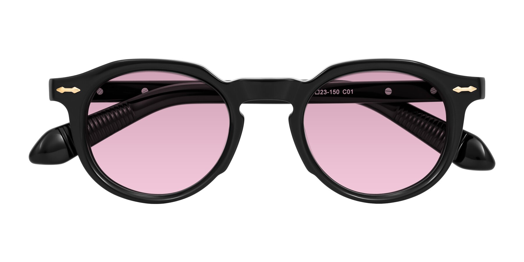Folded Front of Lachard in Black with Light Wine Tinted Lenses