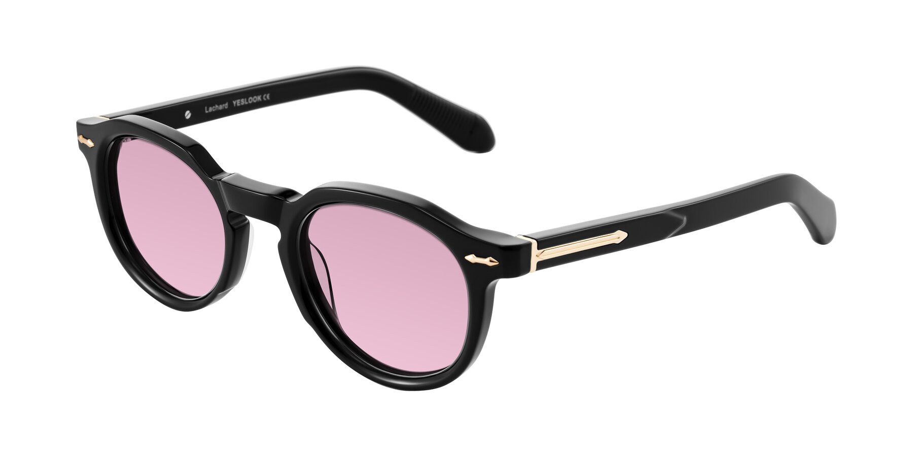Angle of Lachard in Black with Light Wine Tinted Lenses