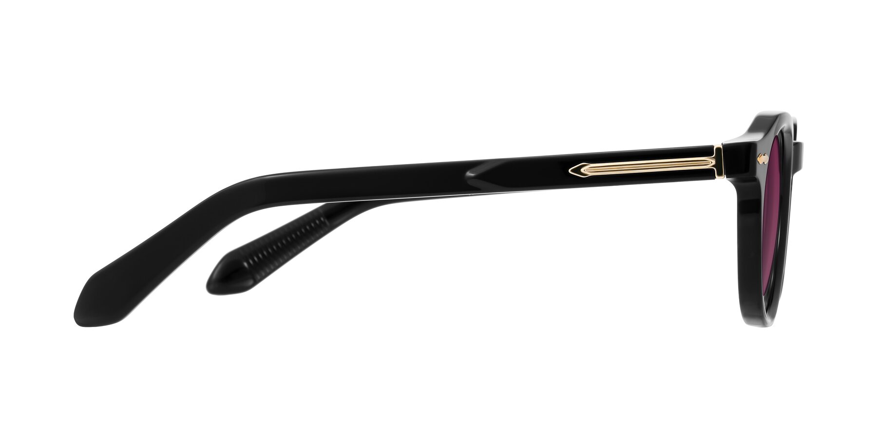 Side of Lachard in Black with Wine Tinted Lenses