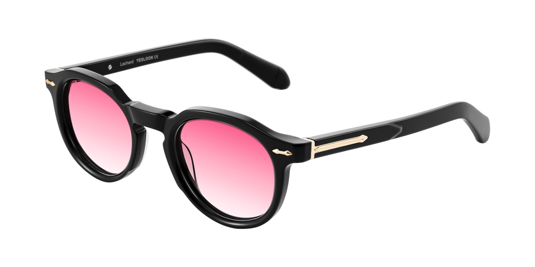 Angle of Lachard in Black with Pink Gradient Lenses