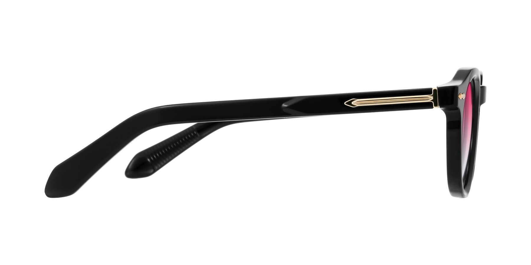 Side of Lachard in Black with Pink Gradient Lenses